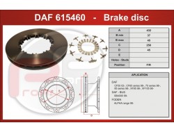 Kotouč brzdový DAF 85CF + montážní sada 432x45x45 mm