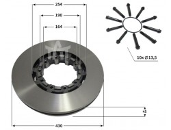 Kotouč brzdový SAF Integral včetně montání sady BI9-22K01 430x45 mm