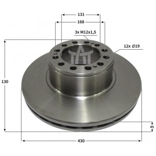 Kotouč brzdový SAF SKRB 9022K, SKRB 9022W 430x45x130 mm